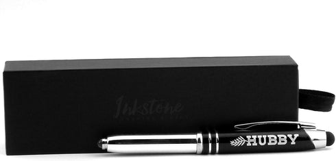 Inkstone HUBBY Engraved Flashlight Pen with Stylus Tip - Christmas Birthday Father's Day Gift for Husband from Wife...