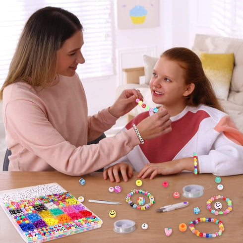 JOICEE Bracelet Making Kit Pony Beads fruite flower Polymer Clay Beads Letter Beads for Jewelry Making, DIY Arts Earring and Crafts Gifts for Girl...