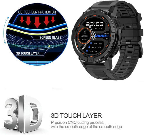 3 Pack Screen Protector Tempered Glass Compatible with Carbinox X-Ranger Smart Watch Smartwatch Screen Protectors Foils Glass 9H 0.3MM Slim Anti-S...