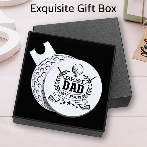 Best Dad by Par Golf Ball Marker with Magnetic Hat Clip, Funny Golf Accessories and Golf Gifts for Men Dad Grandpa, Birthday for Golf Fan Golfer G...