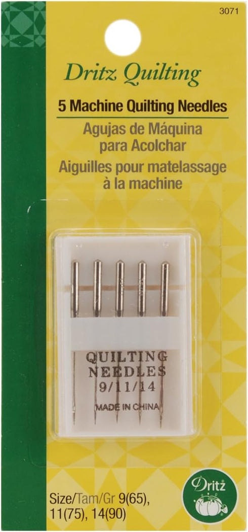 Dritz Quilting 3071 Quilting Machine Needles, Size 9, 11, 14 (5-Count)...