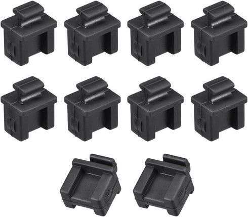 uxcell 10pcs SFP Silicone Protectors Cap Port Cover Anti Dust 14mmx12mmx17mm Black...