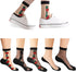 5 Pairs Womens Sheer Socks Sheer Socks Women Ankle Vintage Flower Lace Mesh Crystal Glass Socks for Women...