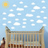 Sun and 30PCS White Clouds Removable Vinyl Wall Decals Peel and Stick Wallpaper Stickers for Nursery Bedroom Living Room...