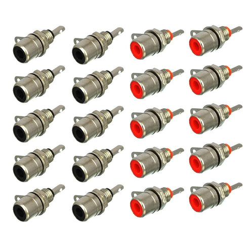 RCA Female Socket Connector, Chassis Panel Mount Adapter for Amplifier Audio Terminal RCA Plug (20-Pack)...