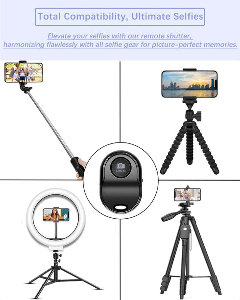 Wireless Remote for iPhone Camera for iPhone & Android, Bluetooth Remote Capture Perfect Moments Hands-Free with This Selfie Clicker for Photos & ...