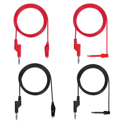 Sumnacon Multimeter Test Lead Set - Stackable Banana Plug to Test Hook, Banana Plug to Alligator Clips Test Cable Kit, Flexible Silicone Electrica...