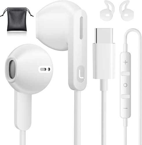 USB C Headphones, Type C Earbuds for iPhone 15/15 Pro/ 15 Pro Max Samsung S24 Headphones with Microphone Noise Isolation Stereo Wired Earphones fo...