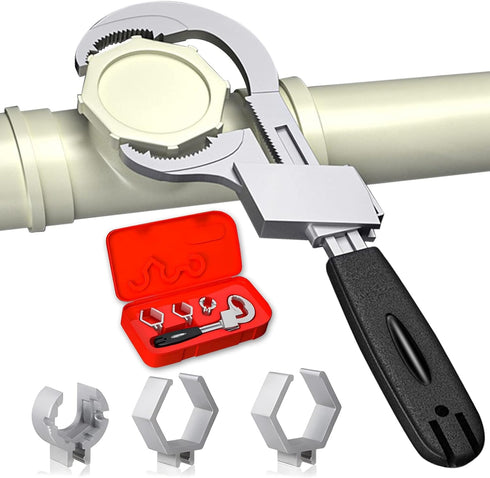 Universal Adjustable Double-Ended Wrench - Multifunctional Bathroom Wrench, Universal Pipe Wrench, Crescent Wrench Sets Hand Tool for Water Pipe R...