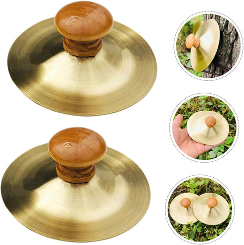 4pcs Children's Percussion Instrument Mini Cymbals Mini Hand Bells Small Cymbals Kids Mini Cymbal Brass Cymbals Copper Cymbals Hand Cymbals Toys M...