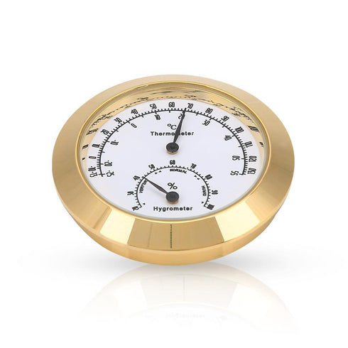 Guitar Violin Thermometer Hygrometer, Alloy Meter Temperature and Humidity Meter Thermometer for Violin Guitar Case Instrument Care (Gold)...