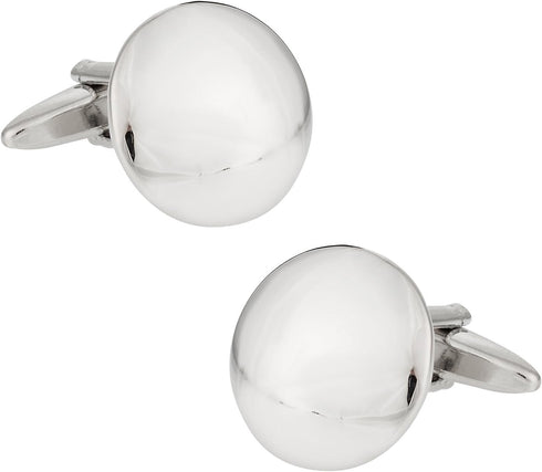 Versatile Round Chrome Button Cufflinks with Presentation Box...