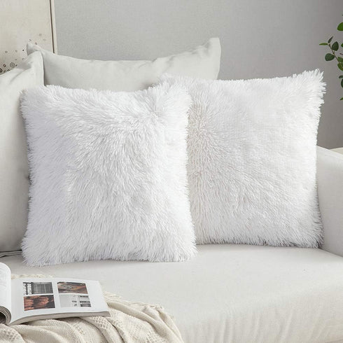 MIULEE Pack of 2 Decoration Luxury Faux Fur Throw Pillow Covers Winter Cute Deluxe Decorative Plush Pillow Case Cushion Cover Shell for Sofa Bedro...