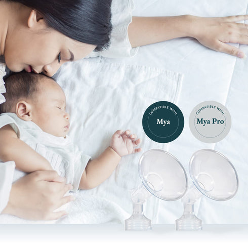 Ameda MYA Breast Pump Replacement Flanges 24mm, Comfort Fit Angled Flange, 2 Count (1 Pair) | Discontinued | NOT Compatible with The MYA Joy or MY...