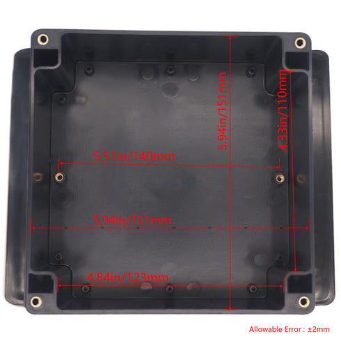 Junction Box IP65 Waterproof ABS Plastic Electrical Project Case Power Junction Boxes, Project Box with Fixed Ear Black 6.30x6.30x3.54 inch (160 x...