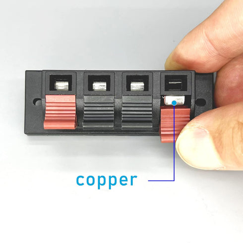 YukiHalu High Current 8A Capacity, 2 Way Stereo Speaker Terminal Connectors Terminal Strip Block Spring Clips Jointing Clamp Test Clip Push Releas...