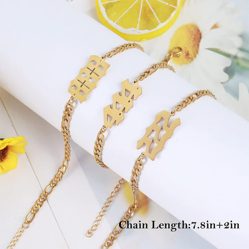 YANCHUN Initial Anklet for Women Gold Anklets with Initials Angel Number Ankle Bracelet Adjustable Gold Chain Ankle Bracelets Summer Beach Anklets...