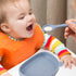 Suction Plates for Baby,4 pcs Divided Placemat Dish for Toddlers and Kids,Baby Spoon Fork Set for Toddlers,Silicone Plates for Kids (Blue)...