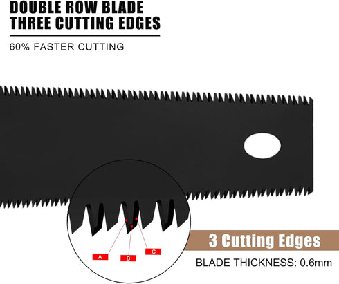 Small Hand Saw, 6 Inch Flush Cut Saw Double-sided Fine Teeth Wood Pull Saw for Hardwood & Softwood Woodworking Trim (15/17TPI)...