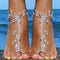 Chargances Boho Rhinestone Foot Chain with Toe Ring Crystal Barefoot Sandals Ankle Bracelet Beach Wedding Ankle Chain Jewelry for Women and Girls(...