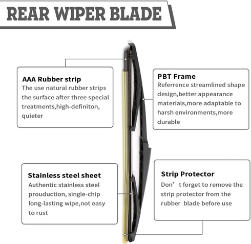 (Pack of 2) Rear Wiper Blade Set Replacement for Hyundai Veracruz IX55 2007-2012,Back Windshield Window,Rear wiper Accessories...