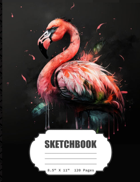 SketchBook: Pink Watercolor Flamingo Sketch Book for boys, girls, Kids, Teens, Adults, Artist Notebook/Journal for Drawing, Writing, Sketching or ...