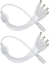 Security-01 2-Pack 1 to 4 Way DC Power Splitter Cable, Plug 5.5mm x 2.1mm, for CCTV Camera, LED Strip Light and More,White...