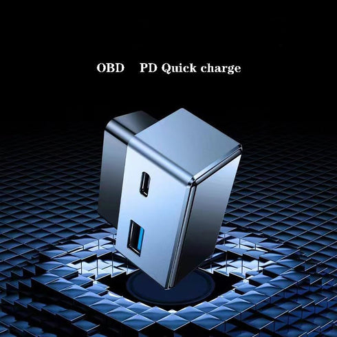 forTesla Model 3Y OBD in-car Charger Quick Charge Master Drive Dual Port Hidden Charger Type-c and USB...