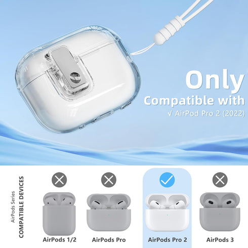 Compatible with Airpods Pro 2nd/1st Generation Case Cover with Cleaner Kit,Clear Soft TPU Transparent with Lock for AirPods Pro 2 Charging Case(US...