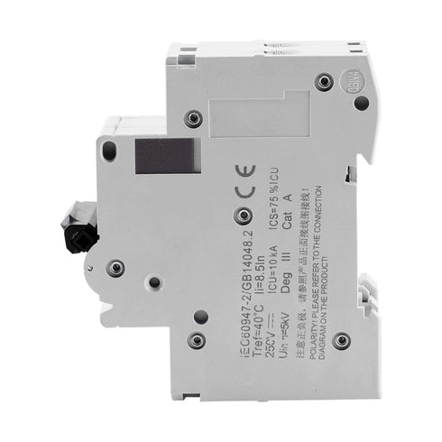 1pc 250v Solar Din Rail Circuit Breaker, 16a/32a/63a Low Voltage Circuit Breaker for Solar Panels Grid System Wind and Solar System and Many Other...