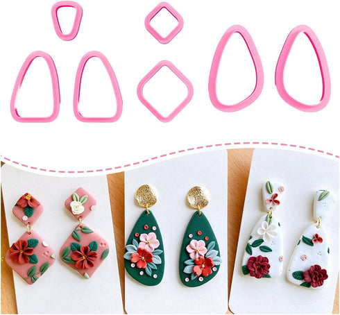 Keoker Organic Clay Cutters, Polymer Clay Cutters for Earrings Making, Clay Earrings Cutters (B)...
