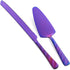 Purple Wedding Cake Knife and Server Set, Stainless Steel Cake Cutting Set, Cake Cutter and Pie Server for Wedding, Birthday, Party...