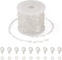 Pandahall 15.7-16.4 Feet Silver Heart Link Chains 5x3.5x0.4mm Soldered Brass Love Heart Cable Chains Spool with 20Pcs Lobster Claw Clasps 30Pcs Ju...