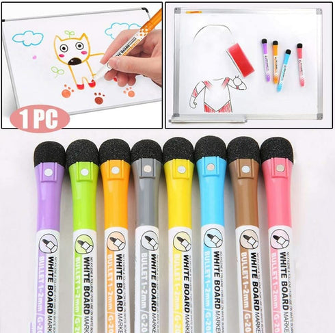 Yellow Magnetic Whiteboard Pen Writing Drawing Erasable Board Marker Office Supplies Erasable Whiteboard Pen Dry Erase and Wet Erase Markers...