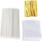 Lollipop Stick (6 inch), Candy Wrappers and Twist Ties Set, 100 Papery Lollipop Sticks (6 inch), 200 Lollipop Bags and 200 Twist Ties (500Pcs)...