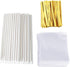 Lollipop Stick (6 inch), Candy Wrappers and Twist Ties Set, 100 Papery Lollipop Sticks (6 inch), 200 Lollipop Bags and 200 Twist Ties (500Pcs)...