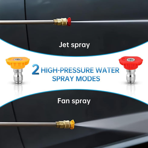 2024 Upgraded Pressure Garden Hose Wand, Includes 2 High-Pressure Nozzles and Quick Connectors, Hydro Jet Hose Nozzle Wand for Gutter Patio Car Pe...