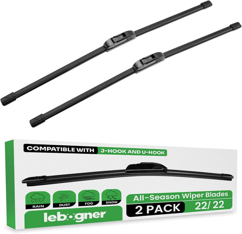 lebogner Wiper Blades 22 Inch + 22 Inch Pack of 2 All-Seasons Automotive Replacement Windshield Wiper Blades For My Car, Stable And Quiet Silicone...