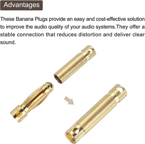 MECCANIXITY 8 Pairs Banana Plugs Connector 3mm Male Female Banana Plug for Speaker Wire RC Battery ESC Motor...