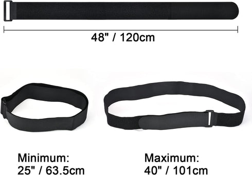 2 x 48 Inch Hook and Loop Cable Tie, 6 Pack Heavy Duty Adjustable Fastening Adhesive Cinch Strap with Plastic D-ring Buckle, Multi-Purpose Reusabl...