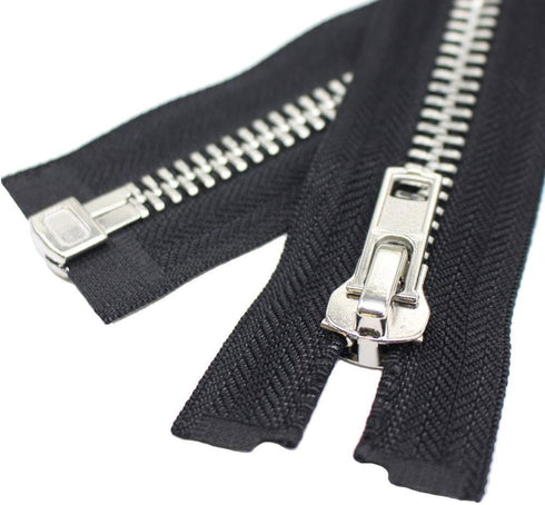 YaHoGa #10 30 Inch Silver Separating Jacket Zipper Metal Zipper Heavy Duty Metal Zippers for Jackets Sewing Coats Crafts (30" Silver)...