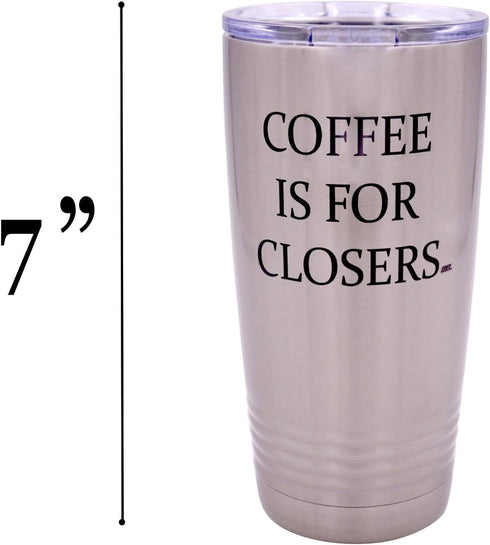 Rogue River Tactical Large Funny Realtor Real Estate Sales Coffee is for Closers 20 Ounce Travel Tumbler Mug Cup with Lid Gift Salesperson Associa...