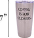 Rogue River Tactical Large Funny Realtor Real Estate Sales Coffee is for Closers 20 Ounce Travel Tumbler Mug Cup with Lid Gift Salesperson Associa...