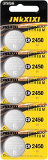 5 Pack CR2450 Battery Lithium Li-ion 600mAh CR 2450 3V Batteries...