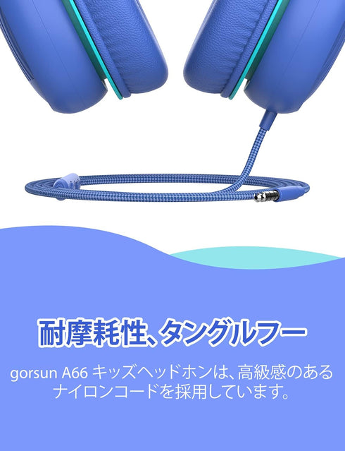 gorsun Premium A66 Kids Headphones with 85dB/94dB Volume Limited, in-line HD Mic, Audio Sharing, Foldable Toddler Headphones, Adjustable, Children...