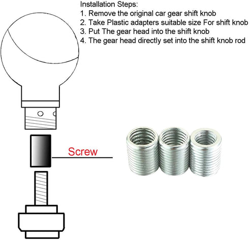 Abfer Ball Shifter Knobs 5 Speed Round Shift Knob Car Gear Shifting Handle Fit for Most Automatic Manual Transmission Vehicles (Beige)...