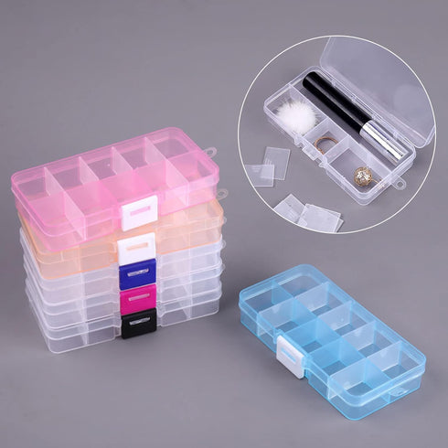 Clear Plastic Storage Box 10 Compartment with Sealing Lid Container for Case for Small Jewelry for Pill multi compartment storage box small...