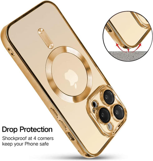 OOK Phone Case Made for iPhone 13 Pro Max (6.7 Inch) with Camera Lens Protector (Compatible with MagSafe) Anti-Scratch Shockproof Electroplated Sl...