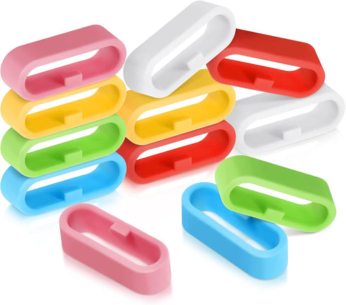 12 Pieces Replacement Fastener Ring 20 mm Silicone Replacement Fastener Secure Loops Silicone Connector Security Rings Holder Keeper Loops Replace...