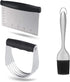 Dough Blender - Stainless Steel Pastry Cutter Set, Blender + Scraper + Brush, Professional Baking Tools...